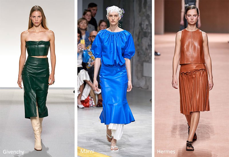 Abbigliamento in pelle moda primavera estate 2020