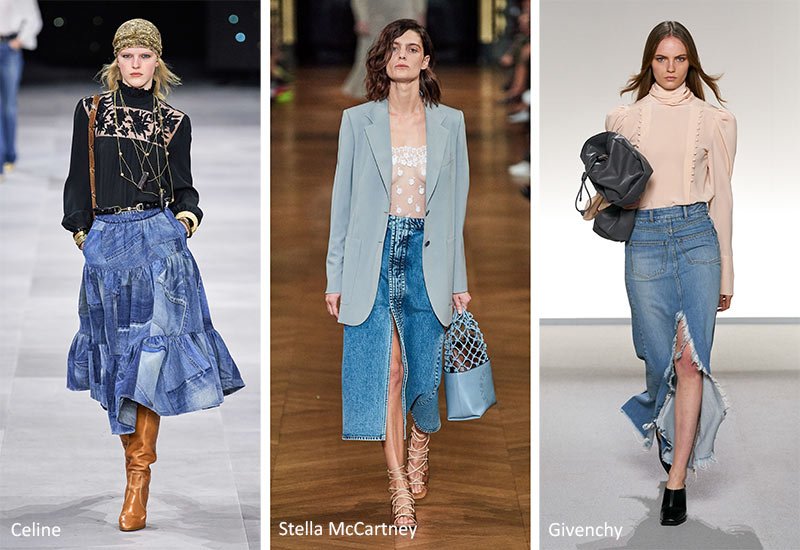 Gonne longuette in denim moda primavera estate 2020