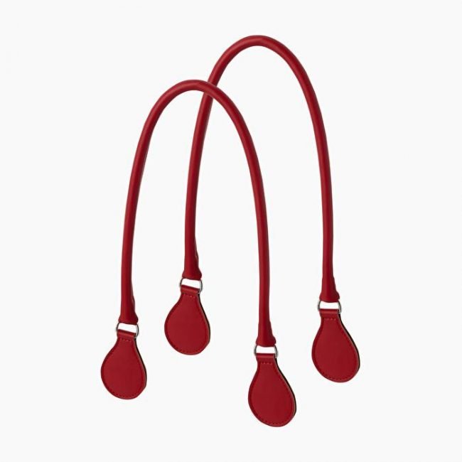 Manici lunghi in ecopelle rossa borse O Bag Manici lunghi in ecopelle rossa borse O Bag