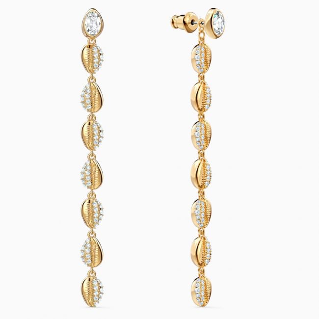Orecchini lunghi pendenti a conchiglia Swarovski collezione primavera estate 2020 Orecchini lunghi pendenti a conchiglia Swarovski collezione primavera estate 2020