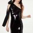 Abito da sera monospalla di paillettes con fiocco Liu Jo estate 2020 prezzo 239 euro