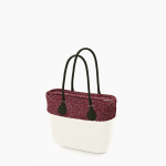 Borsa O Bag latte con bordo e sacca interna dalla stampa diagonal stripes