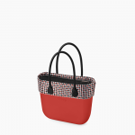 Borsa O bag rossa con bordo pied de poule collezione primavera estate 2020