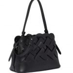 Borsa Prada in pelle intrecciata nera collezione primavera estate 2020