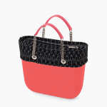 O Bag mini amaranto con bordo e sacca optical dots prezzo 130 euro