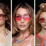 Occhiali da sole con le lenti rosa moda primavera estate 2020