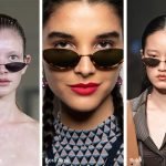Occhiali da sole piccoli a triangolo e allungati moda 2020