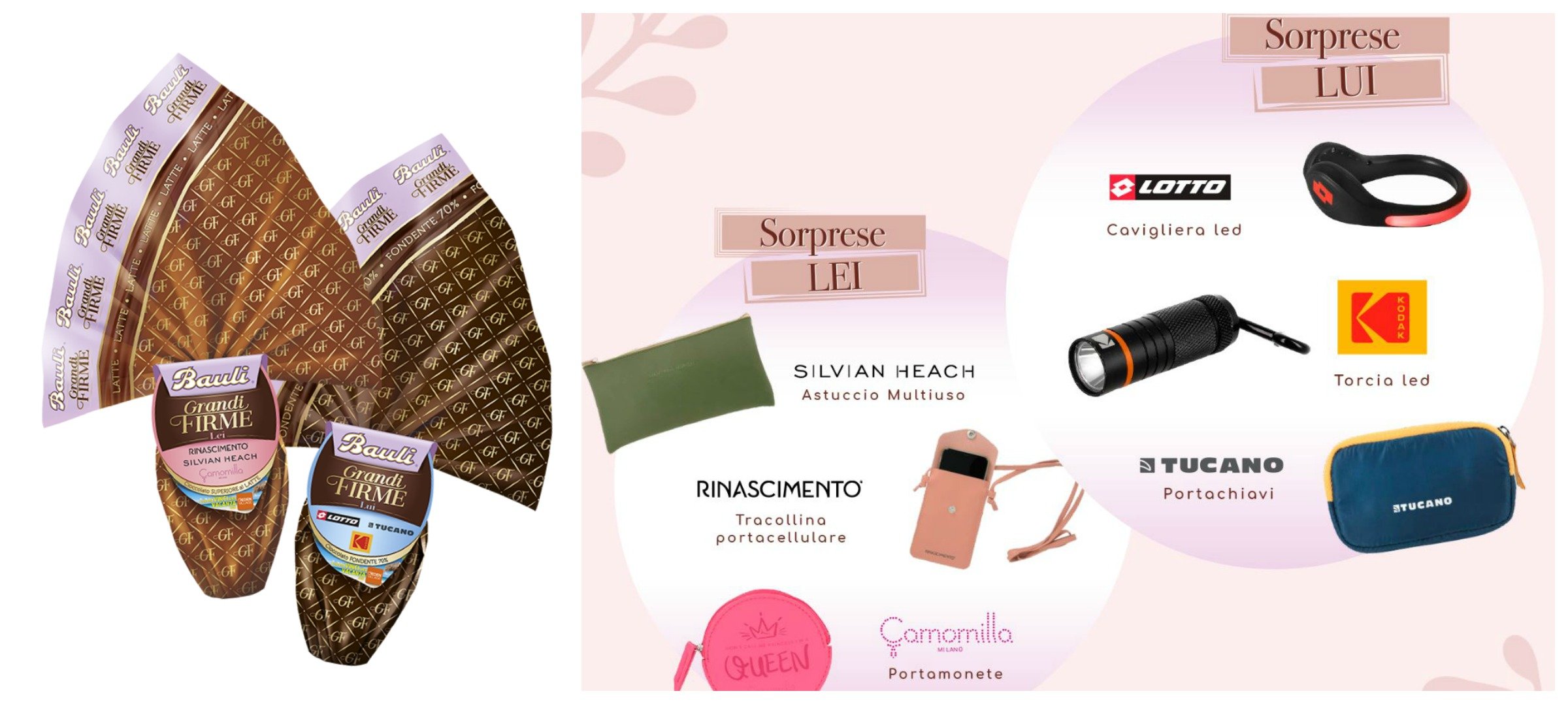 Uova di Pasqua 2020 Bauli Grandi Firme da 210 grammi e Sorprese