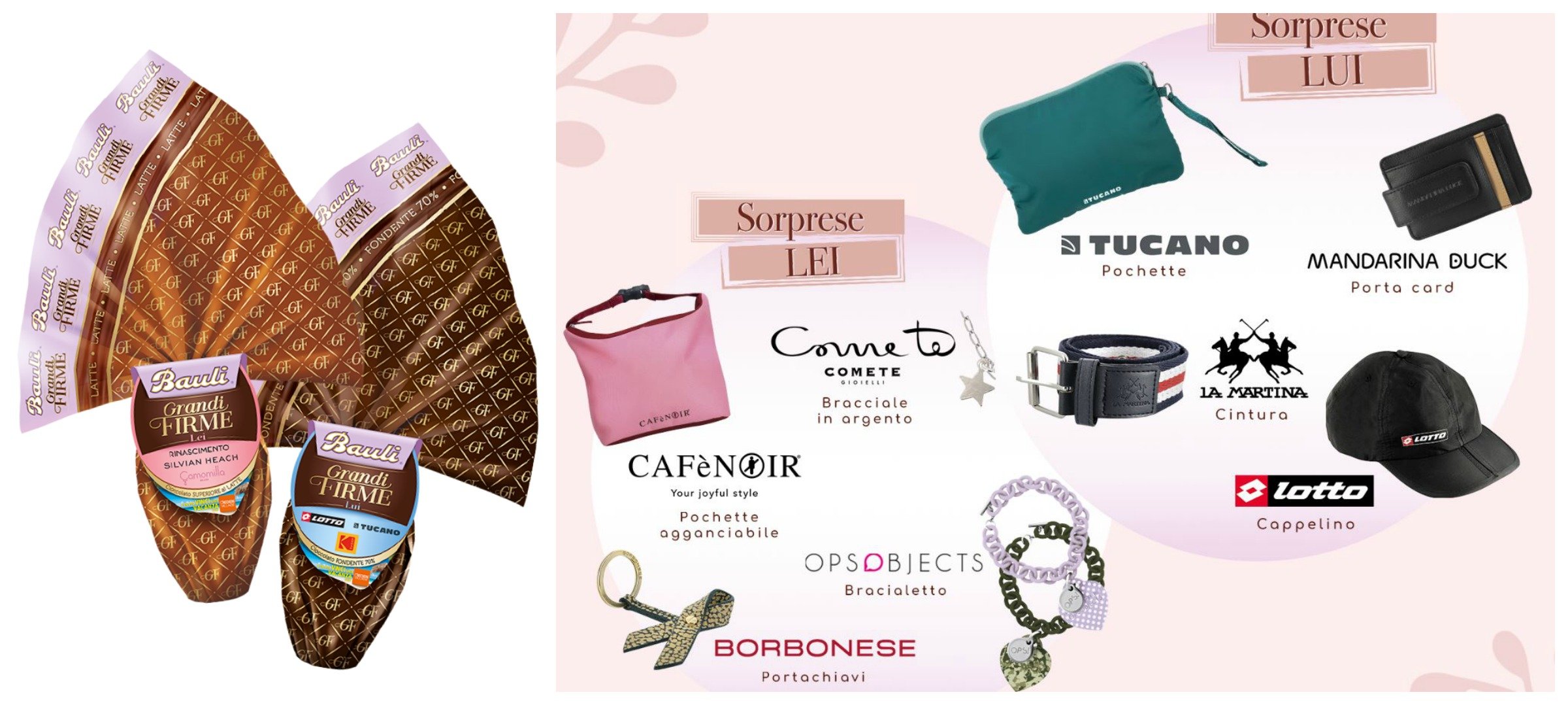 Uova di Pasqua Bauli 2020 Grandi Firme da 365 grammi Sorprese