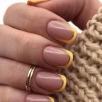 Yellow and Gold French idea Nail art estate 2020