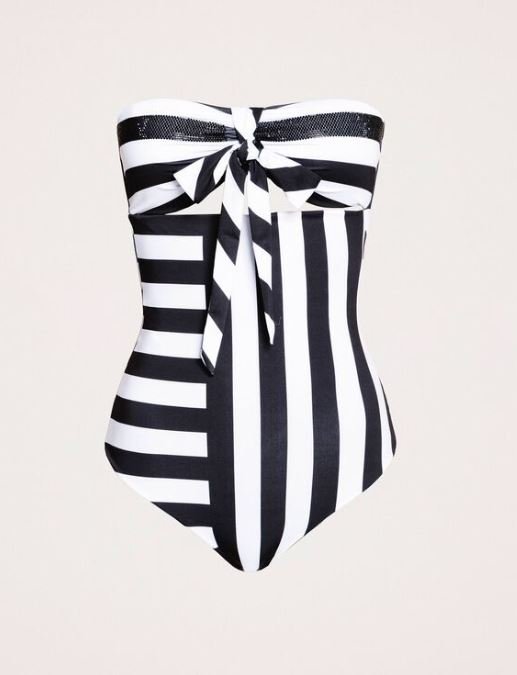 Costume a fascia TWINSET a righe bianche e nere 2020 Copia