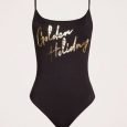 Costume da bagno intero nero con scritta collezione estate 2020 TWINSET prezzo 80 euro