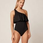 Costume intero monospalla con volant Oysho 2020 prezzo 4599 euro