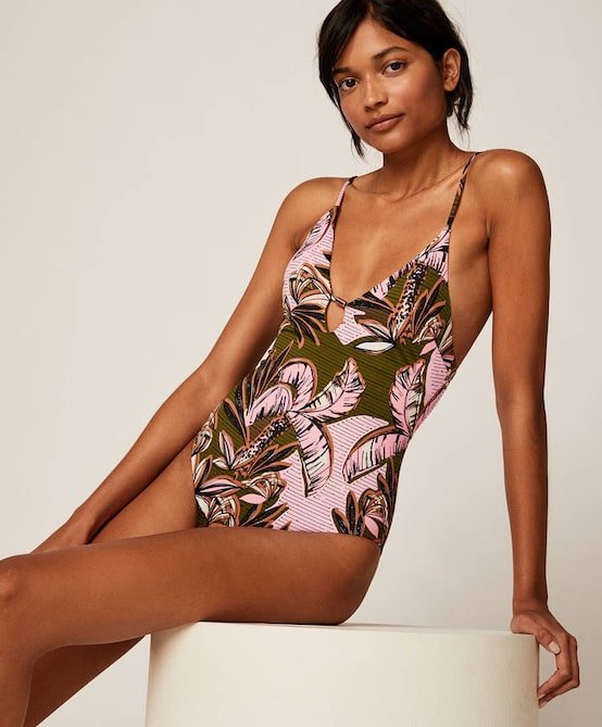 Costume intero stampa palme estate 2020 Oysho
