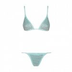 Bikini Chiara Ferragni Collection 2020 in ciniglia azzurra e cristalli