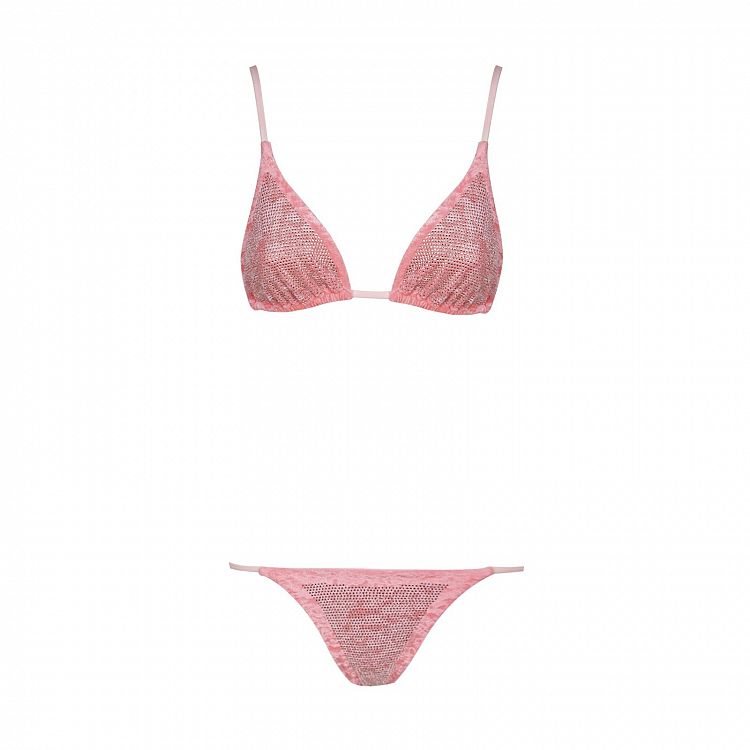 Bikini Chiara Ferragni Collection 2020 in ciniglia rosa e cristalli