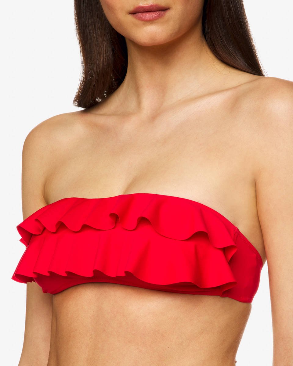 Bikini con reggiseno a fascia con volant estate 2020