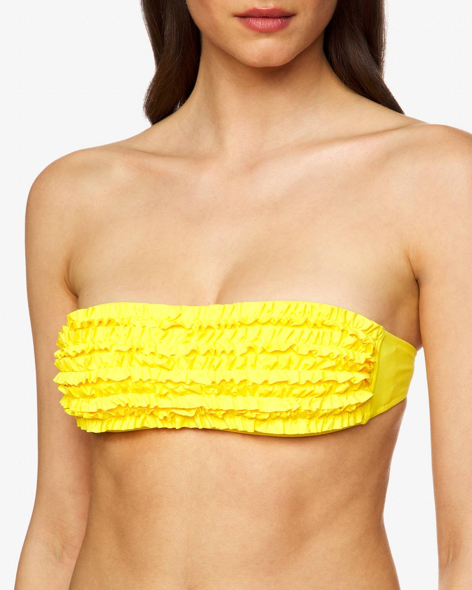 Bikini giallo a fascia Benetton estate 2020