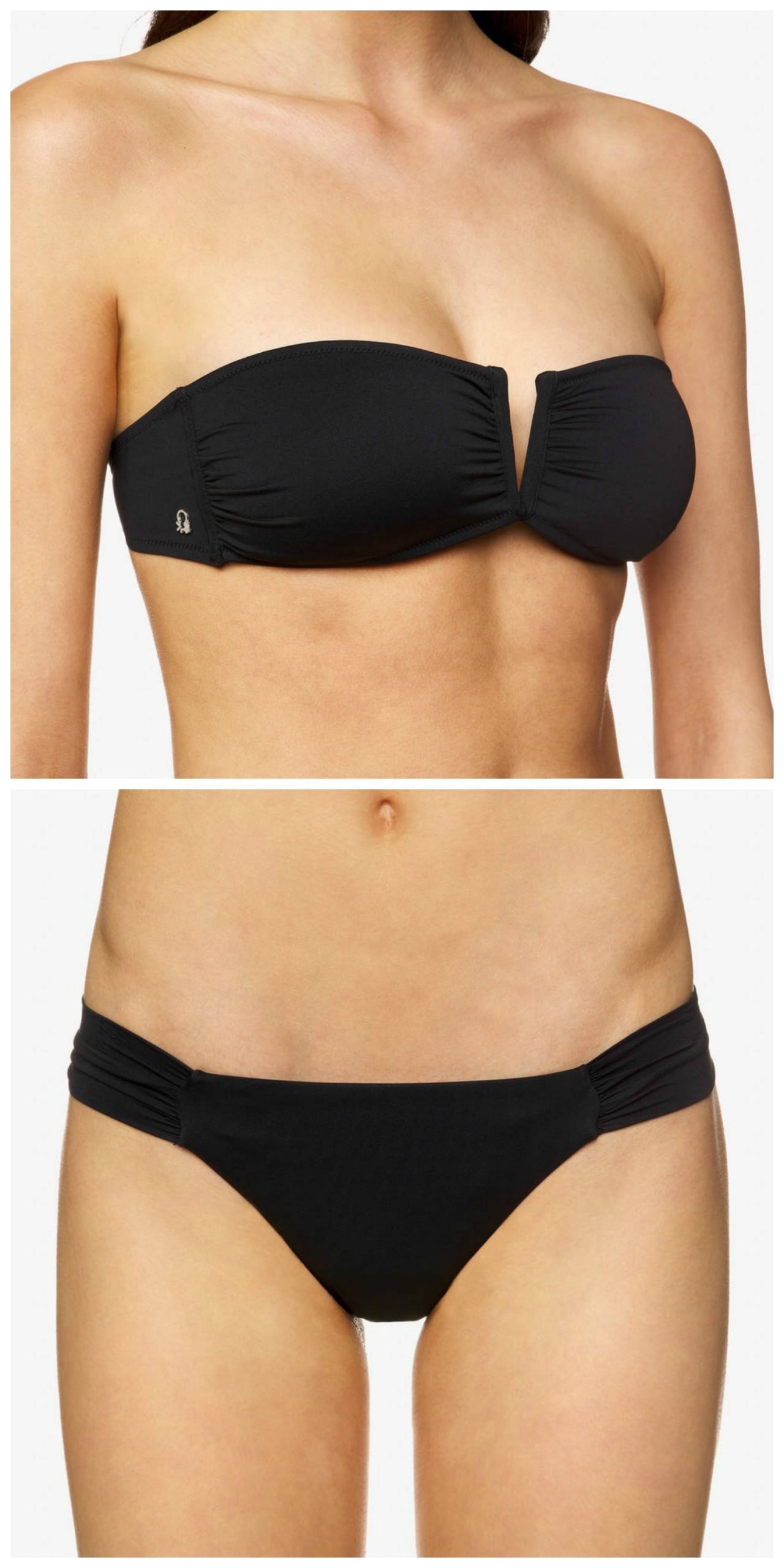 Bikini nero a fascia Benetton estate 2020