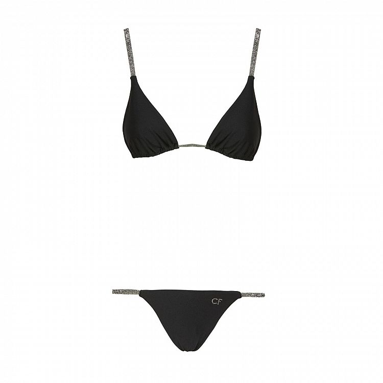 Bikini nero lurex Chiara Ferragni 2020