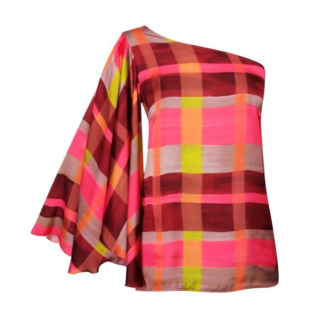 Blusa monospalla con manica a farfalla NaraCamicie 2020 Blusa monospalla con manica a farfalla NaraCamicie 2020