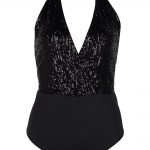 Calzedonia costume intero nero con paillettes 2020