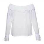 Camicia bianca NaraCamicie con scollo off shoulder 2020