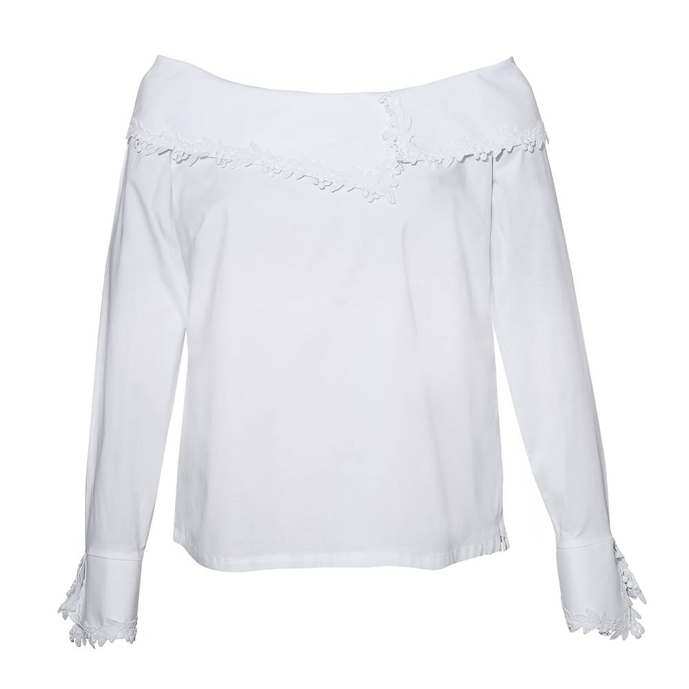 Camicia bianca NaraCamicie con scollo off shoulder 2020