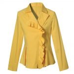 Camicia gialla con rouches estate 2020