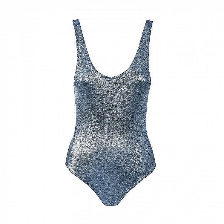 Chiara Ferragni costume intero glitter blu estate 2020