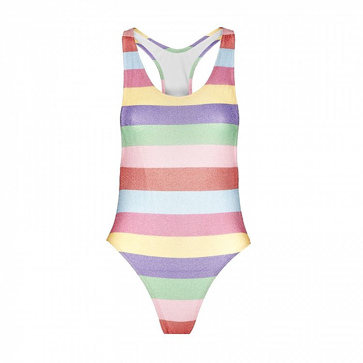 Costume da bagno intero a righe Chiara Ferragni estate 2020