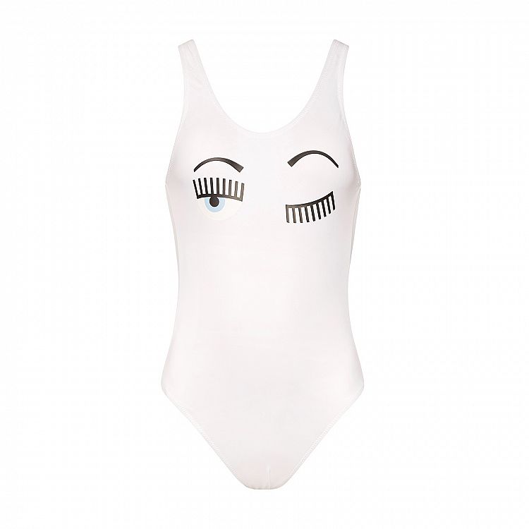 Costume intero Chiara Ferragni flirting bianco estate 2020