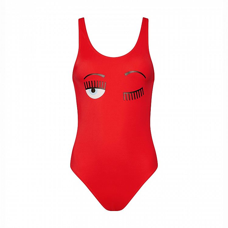 Costume intero Chiara Ferragni flirting rosso estate 2020