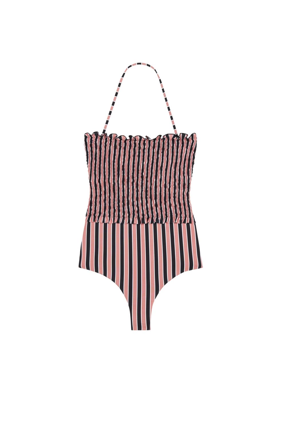 Costume intero a fascia a righe Tezenis estate 2020