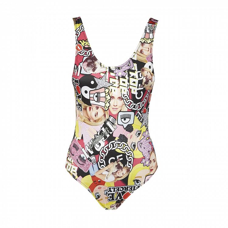 Costume intero stickers Chiara Ferragni estate 2020
