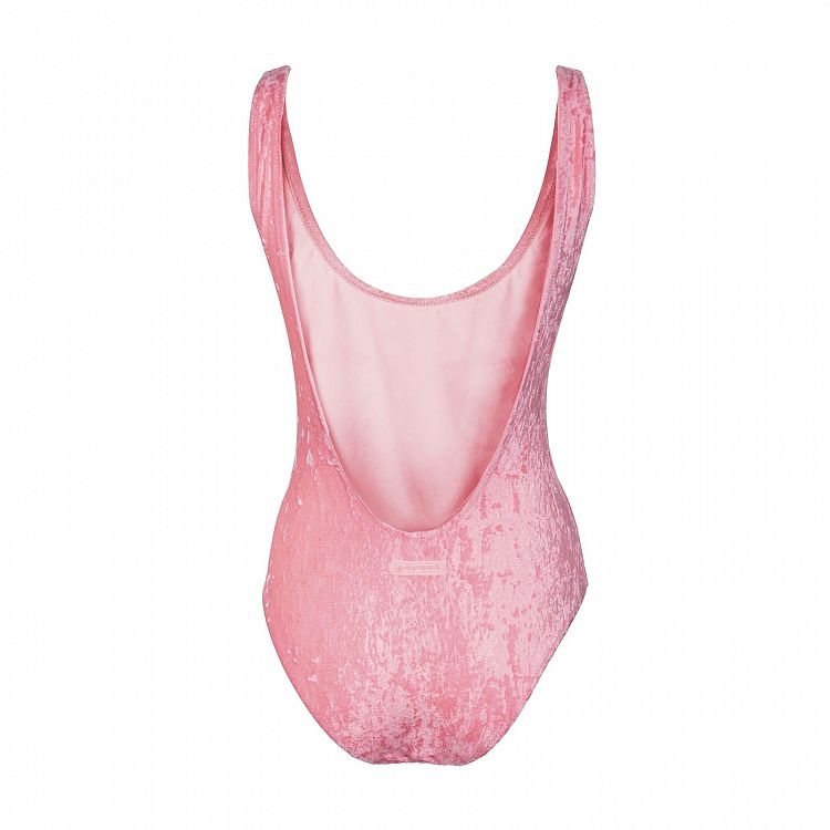 Nuovo costume intero Chiara Ferragni in ciniglia rosa con logo Flirting estate 2020 foto retro
