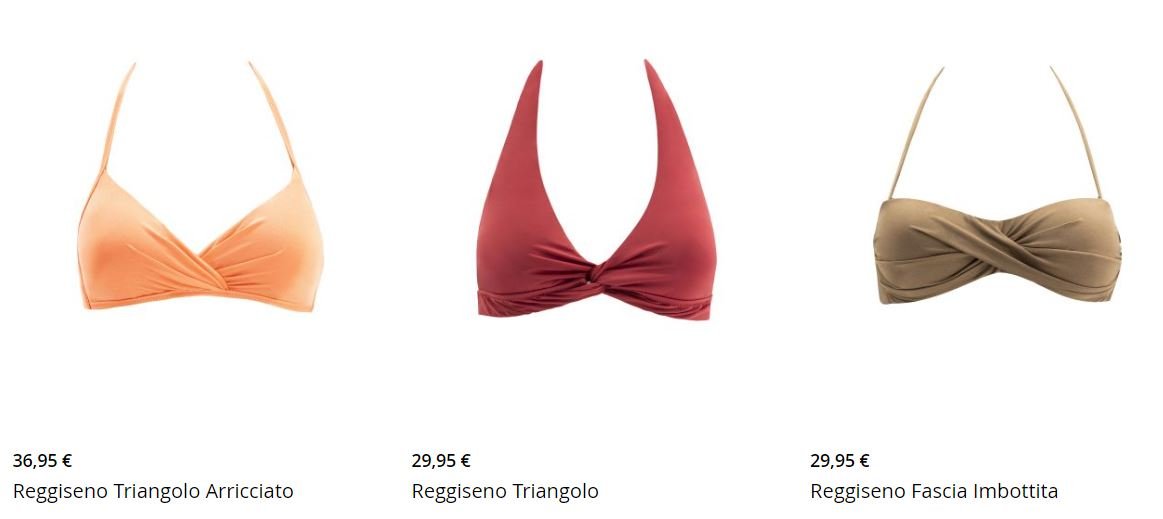 Reggiseni costumi Goldenpoint 2020