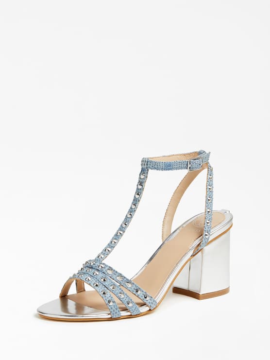Sandali in denim Guess con borchie estate 2020