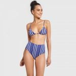 Yamamay costume da bagno a righe con reggiseno a triangolo estate 2020