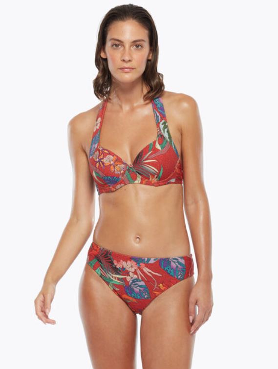 Bikini rosso imbottito Lovable e slip medio