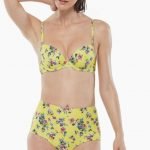 Lovable costume da bagno giallo con slip a vita alta e push up