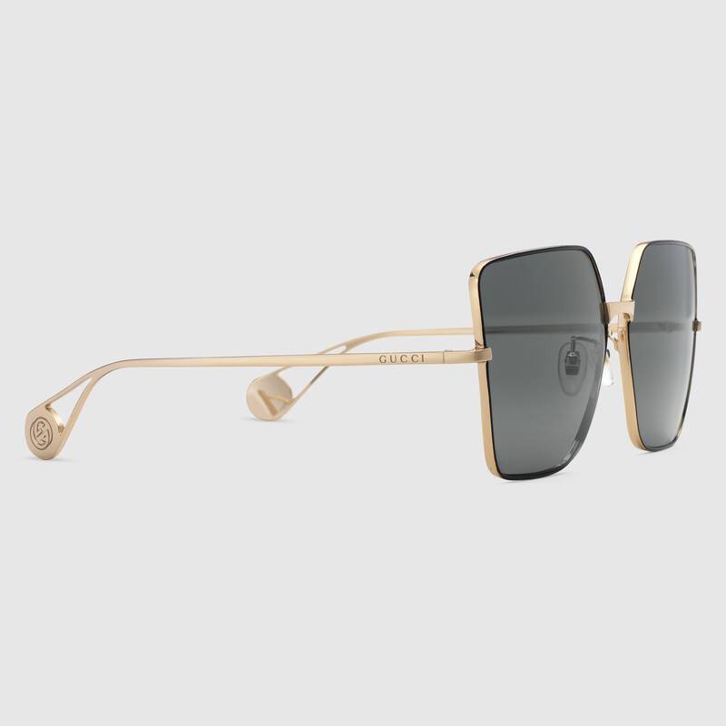 Occhiali da sole leggeri Gucci in metallo dettaglio stanghette