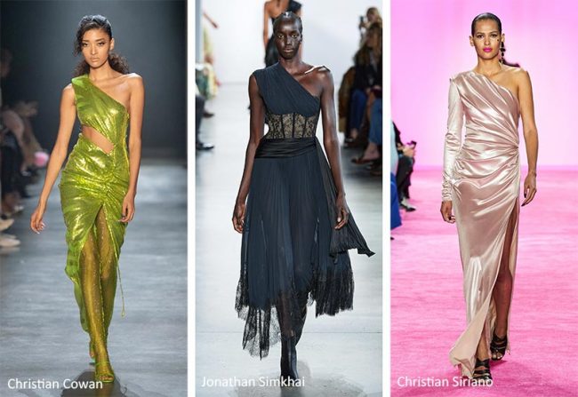 Abiti monospalla moda inverno 2020 2021 Abiti monospalla moda inverno 2020 2021