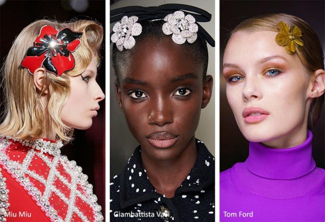 Moda capelli inverno 2020 2021 Fermagli floreali Moda capelli inverno 2020 2021 Fermagli floreali