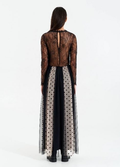 Rinascimento abito lungo da sera in tulle e pizzo inverno 2021 Rinascimento abito lungo da sera in tulle e pizzo inverno 2021