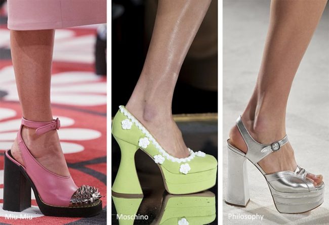 Scarpe con platform e tacchi alti grossi moda inverno 2020 2021 Scarpe con platform e tacchi alti grossi moda inverno 2020 2021