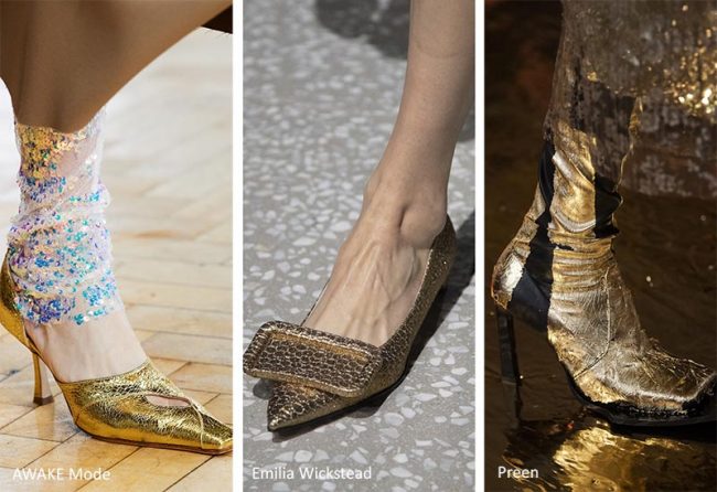 Scarpe e stivali dorati moda donna inverno 2020 2021 Scarpe e stivali dorati moda donna inverno 2020 2021