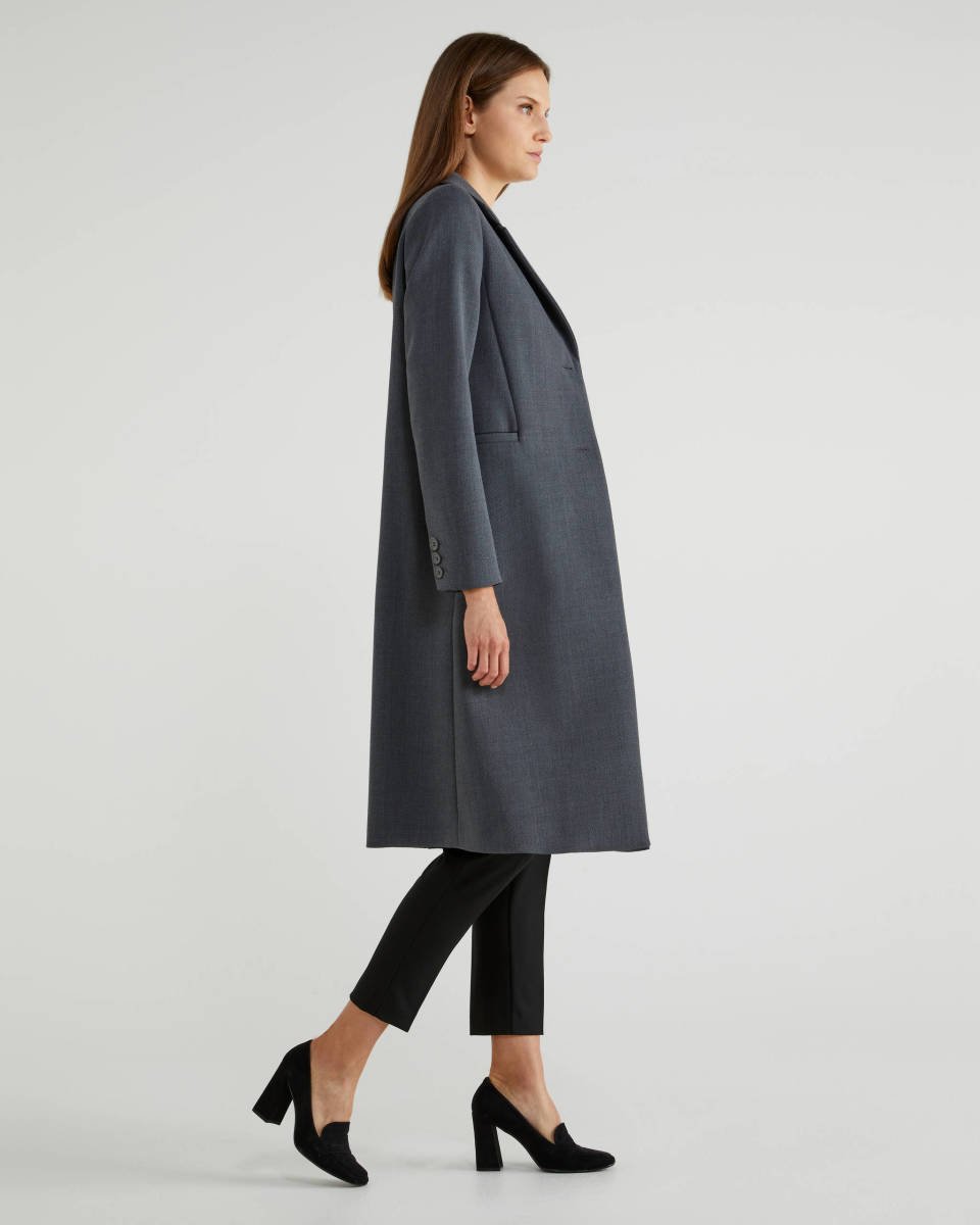 Benetton Cappotto lungo grigio inverno 2020 2021