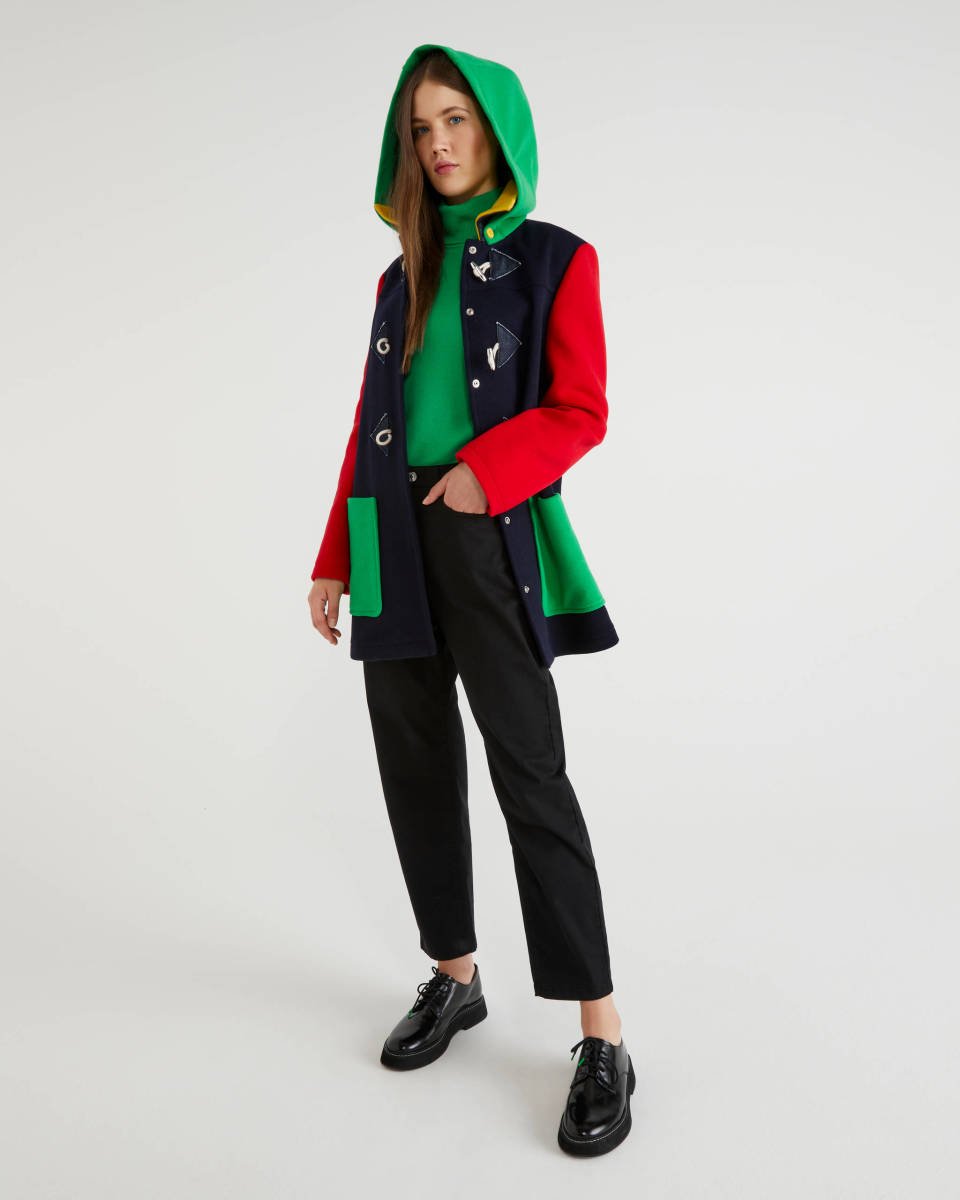 Benetton Montgomery in lana multicolor inverno 2020 2021