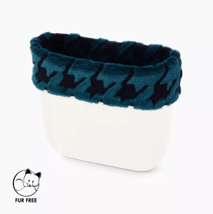 Bordo in ecopelliccia pied de poule O bag mini